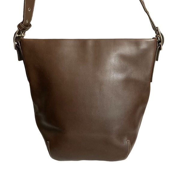 Coach Brown Leather Bucket Duffle Bag
